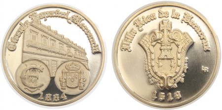 46 eur Medalla de Mexico Villa Rica de La Veracruz 1519-1864 Plata 999  47,5 gr( fondo espejo)